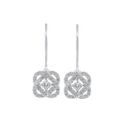 diamond infinity love heart knot dangle earrings in 14k white gold (3/4 ctw)