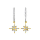 starburst diamond drop earrings in two-tone 14k gold (1/4 ct. tw.)