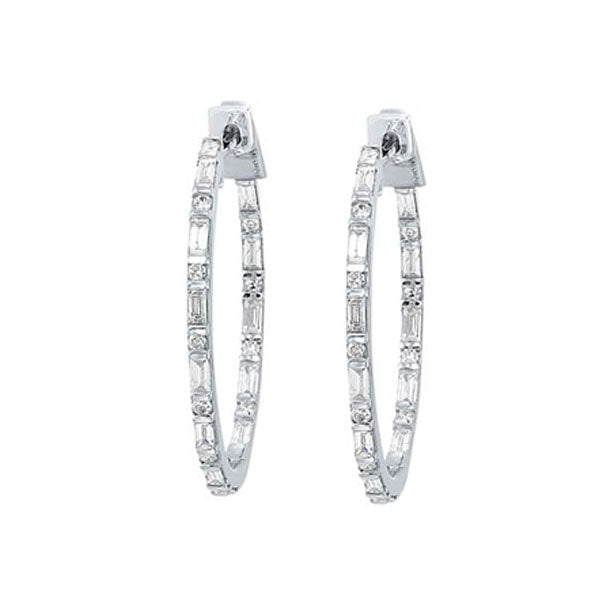 diamond inside out eternity hoops in 14k white gold (1 ctw)