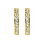 diamond slim hoop earrings in 14 yellow gold (1/10ctw)