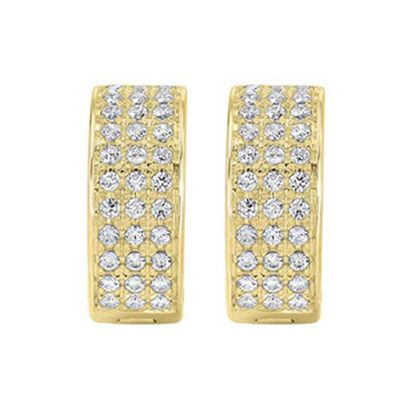 diamond chunky filigree hoop earrings in 14k yellow gold (1/2ctw)