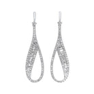 diamond modern elongated oval drop earrings in 14k white gold (3/4ctw)