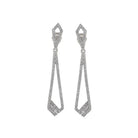 diamond modern geometric dangle earrings in 14k white gold (3/4 ctw)