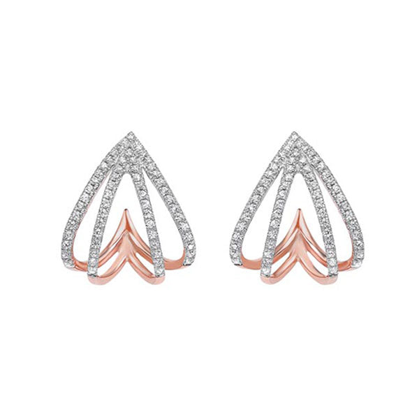 diamond spade earrings in 10k rose gold (1/4 ct. tw.)