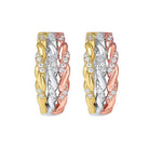 diamond triple rope hoop earrings in tri-color gold (1/7 ctw)