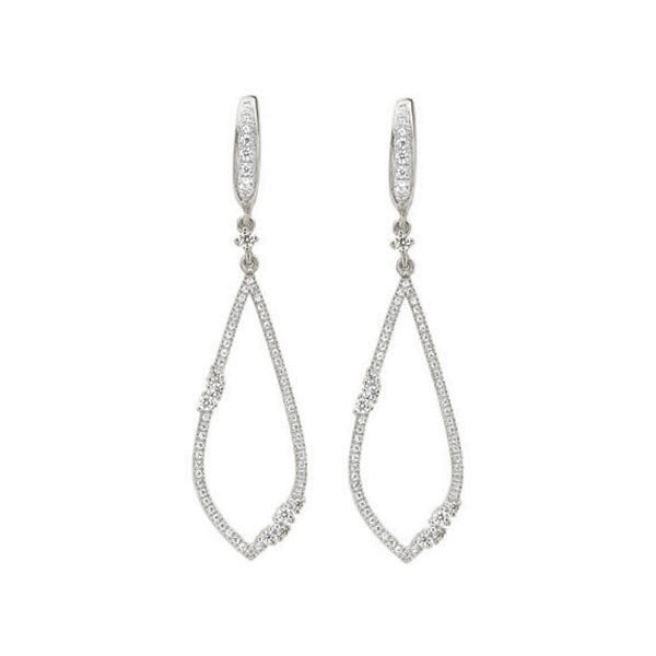 open teardrop diamond earrings in 14k white gold (1/2 ct. tw.)