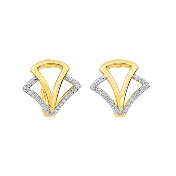 diamond geometric earrings in 14k yellow gold (1/8 ct. tw.)