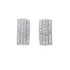 triple row huggie hoop cz earrings in sterling silver