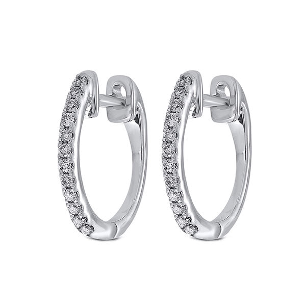 diamond hoops in 10k white gold (1/10 ct. tw.)