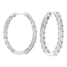 diamond starburst inside out oval hoop earrings in 14k white gold 2 ctw)