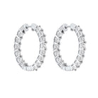 diamond inside out chunky round hoop earrings in 14k white gold (2 ctw)