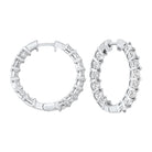 diamond starburst inside out hoop earrings in 14k white gold (3 ctw)