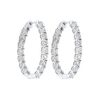 diamond starburst inside out oval hoop earrings in 14k white gold (3 ctw)