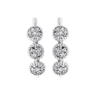 diamond triple halo cluster earrings in 10k white gold (1/8 ctw)