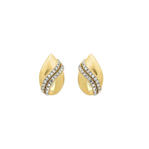 diamond teardrop shell earrings in gold (1/7ctw)