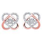 love knot diamond earrings in two-tone 10k gold (1/10 ct. tw.)