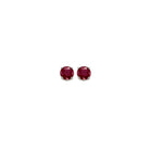 four prong ruby studs in 14k white gold (3 mm)