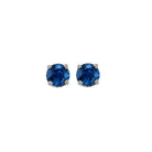 round prong set sapphire stud earrings in 14k white gold