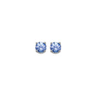 round prong set tanzanite stud earrings in 14k white gold