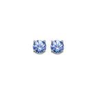 round prong set tanzanite stud earrings in 14k white gold