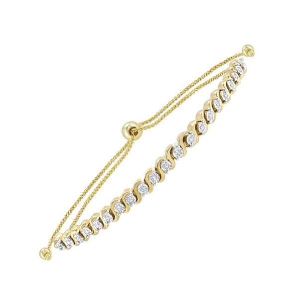 prong set bolo diamond bracelet in 10k yellow gold (1/2 ct. tw.)