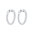 in-out prong set diamond hoop earrings in 14k white gold  (2 ct. tw.) si3 - g/h