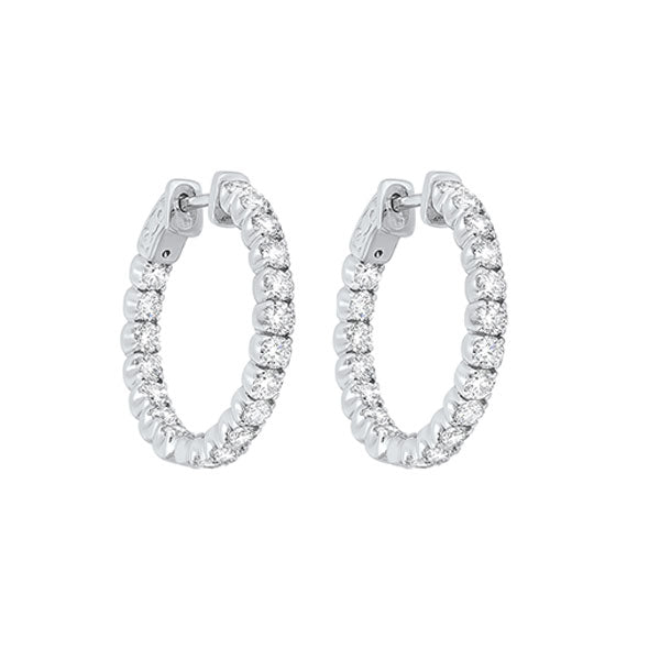 in-out prong set diamond hoop earrings in 14k white gold  (3 ct. tw.) si3 - g/h