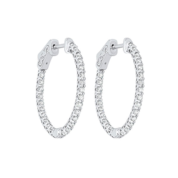 delicate in-out diamond hoop earrings in 14k white gold  (1 1/2 ct. tw.) si3 - g/h