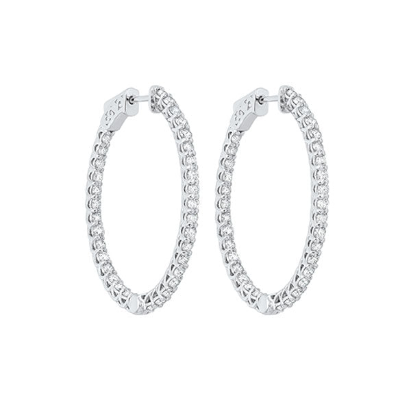 delicate in-out diamond hoop earrings in 14k white gold  (3 ct. tw.) si3 - g/h