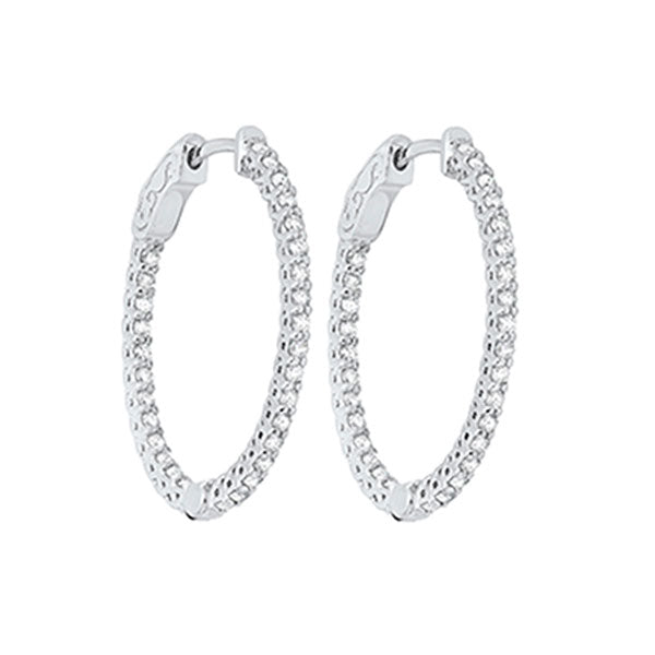 delicate in-out diamond hoop earrings in 14k white gold  (1 ct. tw.) si3 - g/h