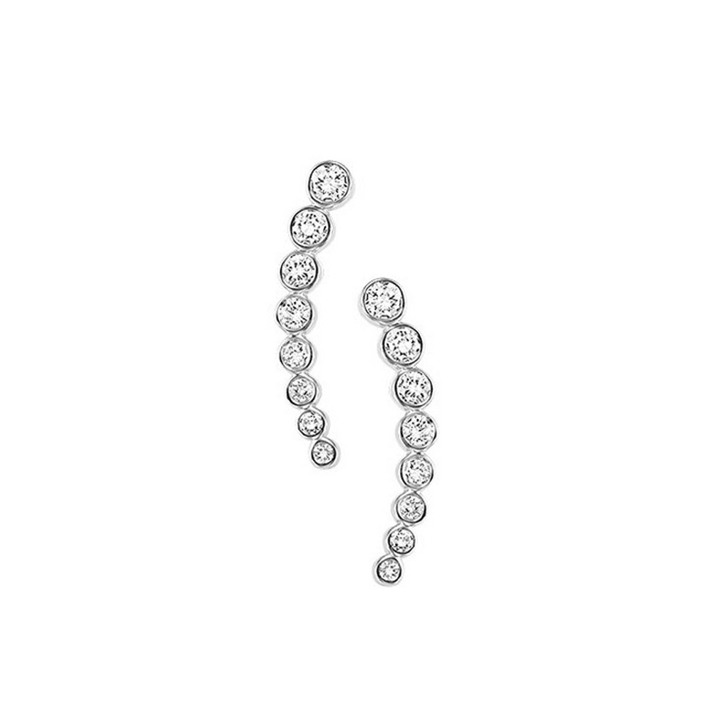 diamond journey earring climbers in 14k white gold (1/3ctw)