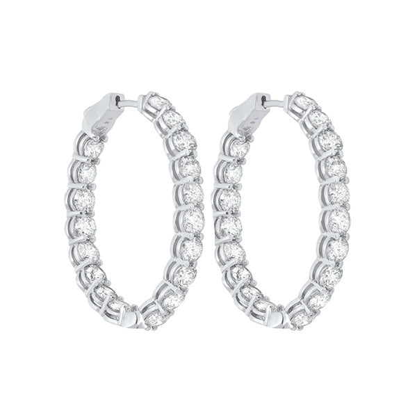 14k white gold prong diamond hoop earrings (10 ct. tw.) si3 - g/h