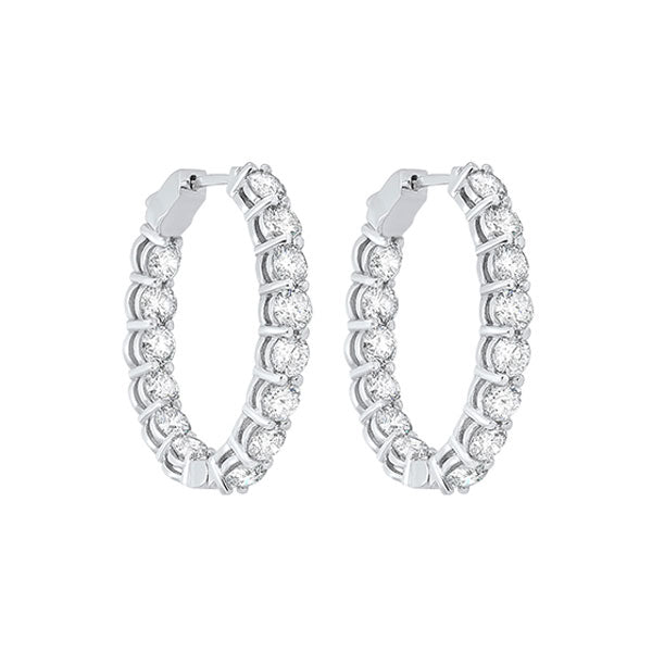 14k white gold prong diamond hoop earrings (6 ct. tw.) si3 - g/h