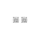 diamond solitaire starburst stud earrings in 14k white gold (1/3ctw)