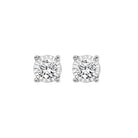 diamond solitaire starburst stud earrings in 14k white gold (3/4ctw)