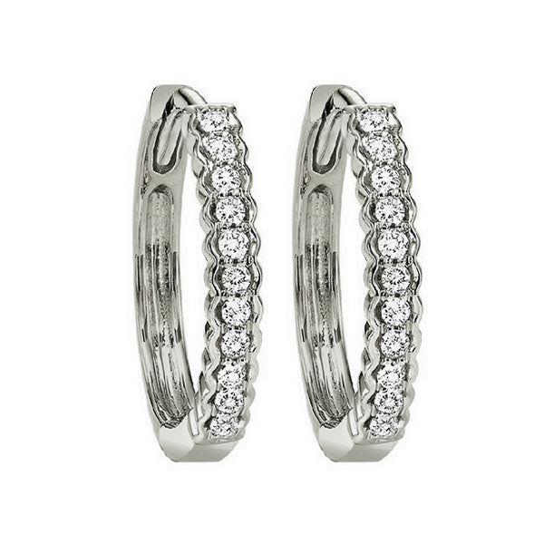 petite diamond hoop earrings in 10k white gold (1/7 ct. tw.)