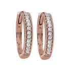 mini milgrain diamond hoop earrings in 10k rose gold (1/7 ct. tw.)