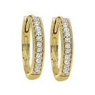 mini milgrain diamond hoop earrings in 10k yellow gold (1/7 ct. tw.)