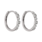 14k white gold mixable prong diamond earrings 1/7ct