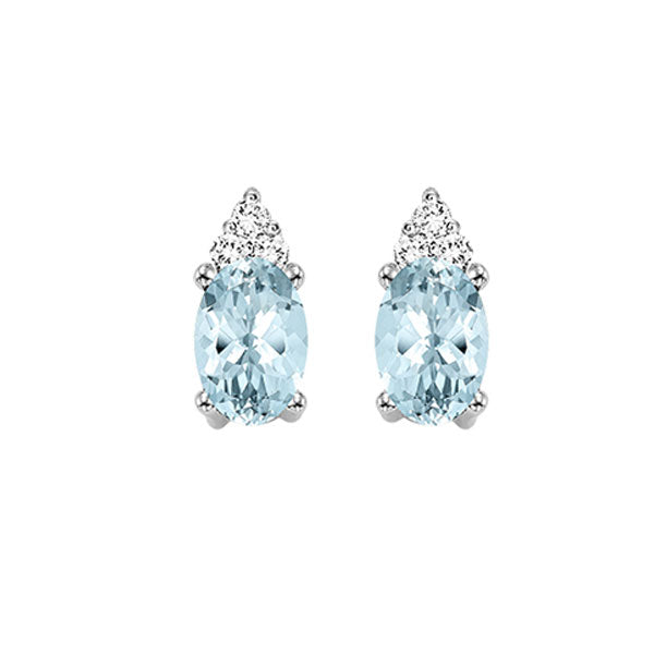 10k white gold color ensembles prong aquamarine earrings 1/25ct