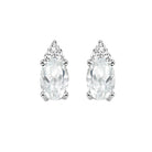 10k white gold color ensembles prong white topaz earrings 1/25ct