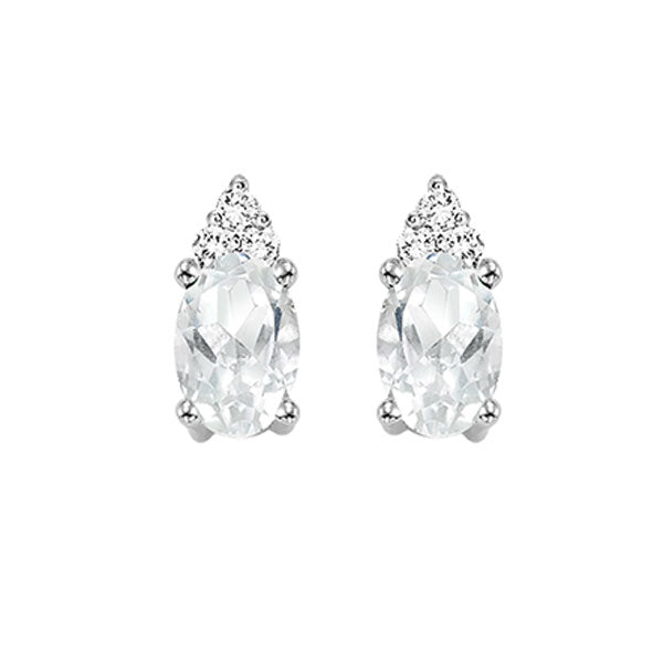 10k white gold color ensembles prong white topaz earrings 1/25ct