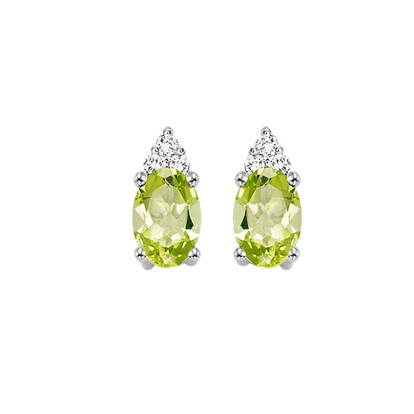 10k white gold color ensembles prong peridot earrings 1/25ct