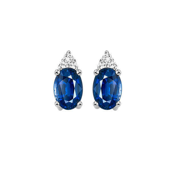 10k white gold color ensembles prong sapphire earrings 1/20ct