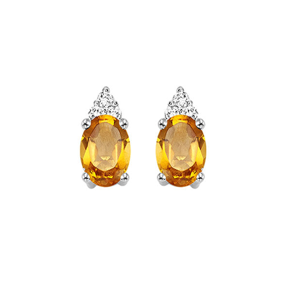 10k white gold color ensembles prong citrine earrings 1/25ct