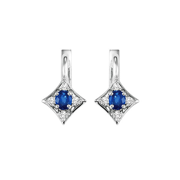 14k white gold color ensembles prong sapphire earrings 1/1(2 ct. tw.)