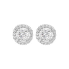 diamond solitaire starburst stud earrings in 14k white gold (1ctw)