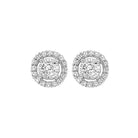 diamond solitaire starburst stud earrings in 14k white gold (1ctw)