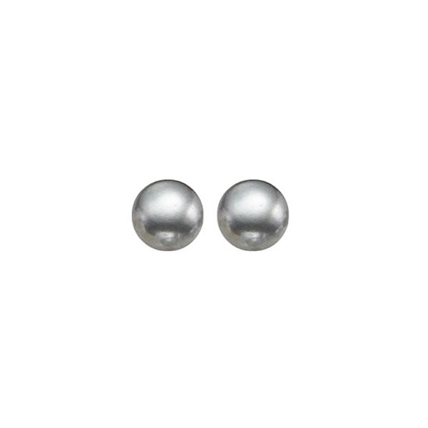 grey freshwater pearl stud earrings in sterling silver (4.5mm)