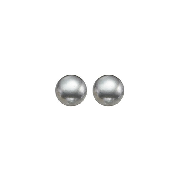 grey freshwater pearl stud earrings in sterling silver (5.5mm)